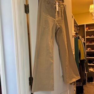 J. Crew Khaki Wide-Leg Trousers